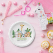 Safari Adventure Baby shower Papieren Bordje (Feest)
