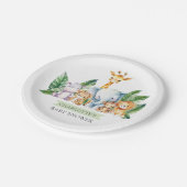 Safari Adventure Baby shower Papieren Bordje (Gekanteld)