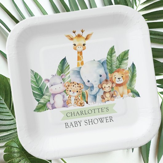 Safari Adventure Baby shower Papieren Bordje
