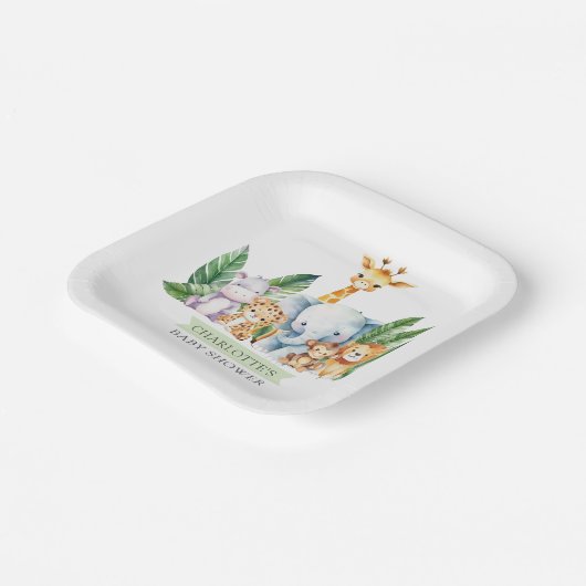 Safari Adventure Baby shower Papieren Bordje (Gebogen)
