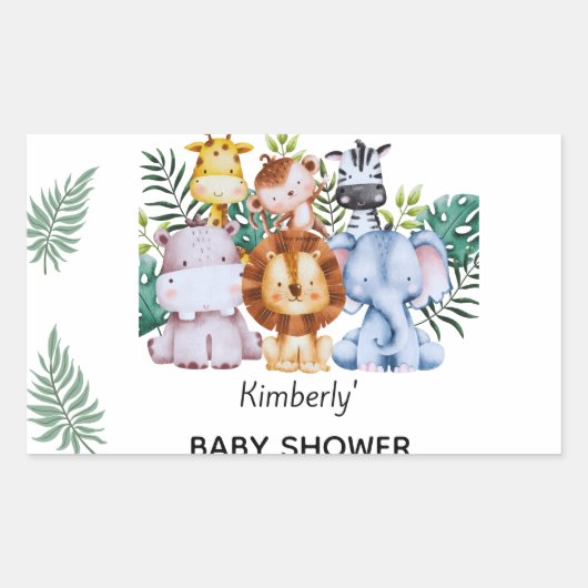 Safari Adventure Baby Shower Rechthoekige Sticker (Voorkant)