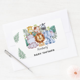 Safari Adventure Baby Shower Rechthoekige Sticker