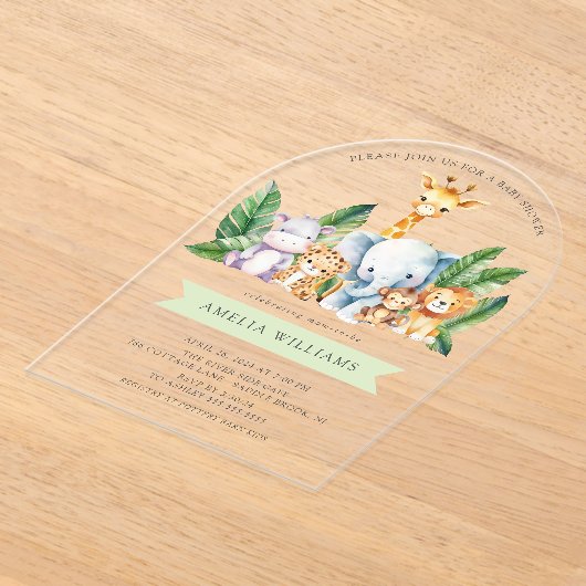 Safari Adventure Baby shower Uitnodiging (Laagn)