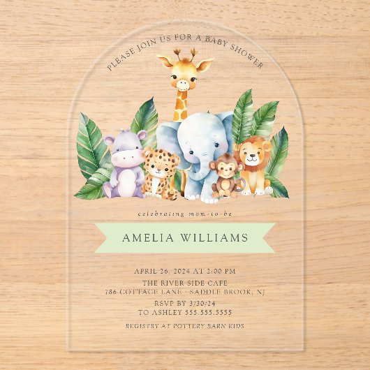 Safari Adventure Baby shower Uitnodiging (Voorkant)