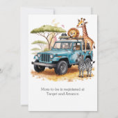Safari Adventure Boy Baby shower Kaart (Achterkant)