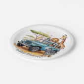 Safari Adventure Boy Baby shower Papieren Bordje (Gekanteld)