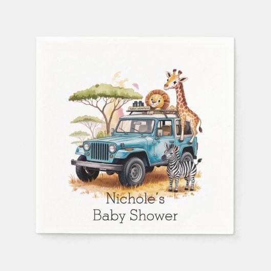 Safari Adventure Boy Baby shower Servet (Voorkant)