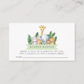Safari Adventure Diaper Raffle Ticket Informatiekaartje (Voorkant)