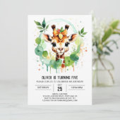 Safari Adventure Giraffe Verjaardag Kaart (Staand voorkant)