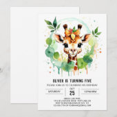 Safari Adventure Giraffe Verjaardag Kaart (Voorkant / Achterkant)