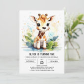 Safari Adventure Giraffe Vrienden Verjaardag Kaart (Staand voorkant)