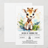 Safari Adventure Giraffe Vrienden Verjaardag Kaart (Voorkant / Achterkant)