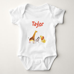 Safari Adventure Giraffe Zebra Lion Romper