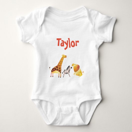Safari Adventure Giraffe Zebra Lion Romper (Voorkant)