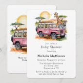 Safari Adventure Girl Baby shower Kaart (Voorkant / Achterkant)