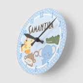 Safari Adventure Jungle Zoo Personalized Clock Ronde Klok (Hoek)