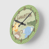 Safari Adventure Jungle Zoo Personalized Clock Ronde Klok (Hoek)
