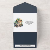 Safari adventure lion cub oerwoud groen zoo all in one uitnodiging (Buitenkant)