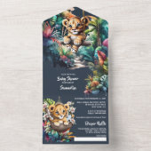 Safari adventure lion cub oerwoud groen zoo all in one uitnodiging (Binnen)