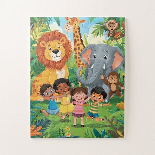 Safari Adventure: Meet the Wild Friends Legpuzzel (Verticaal)