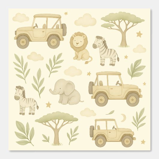 Safari Adventure Nursery Behang Neutraal Oerwoud (Voorkant)