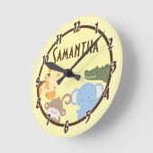 Safari Adventure Oerwoud Zoo Personalized Clock Ronde Klok (Hoek)