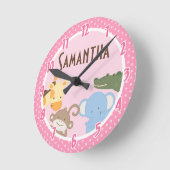 Safari Adventure Oerwoud Zoo Personalized Clock Ronde Klok (Hoek)