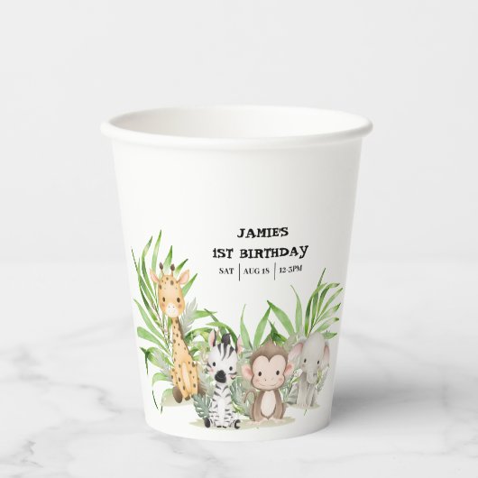 Safari Adventure Paper-Bord Papieren Bekers (Voorkant)