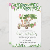 Safari Adventure Party Invitation - Jungle Theme Kaart (Voorkant / Achterkant)