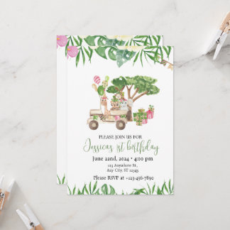 Safari Adventure Party Invitation - Jungle Theme Kaart