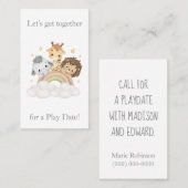 Safari Adventure Playdate Contactkaartje (Voorkant / Achterkant)