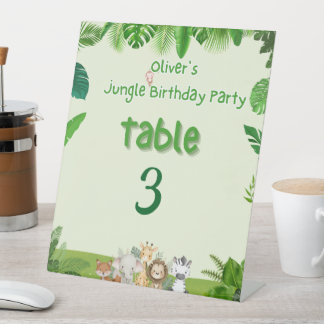 Safari Adventure Table Sign Reclamebord Met Voetstuk