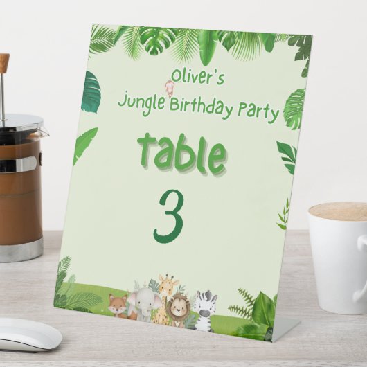 Safari Adventure Table Sign Reclamebord Met Voetstuk (Insitu)