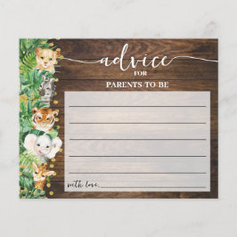 Safari Advies Mama & Papa Rustiek Baby shower Kaar Flyer