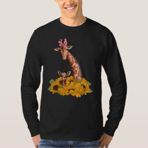 Safari Africa Animal Kinder Baby Giraffe Ma Sunflo T-shirt