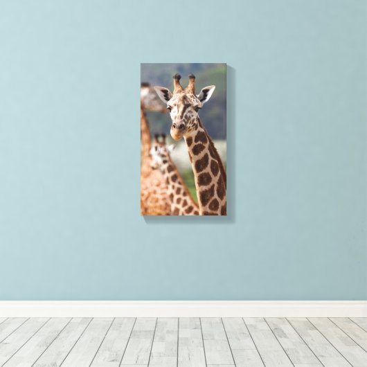 Safari Africa Giraffe Canvas Afdruk (Insitu (Houten vloer))