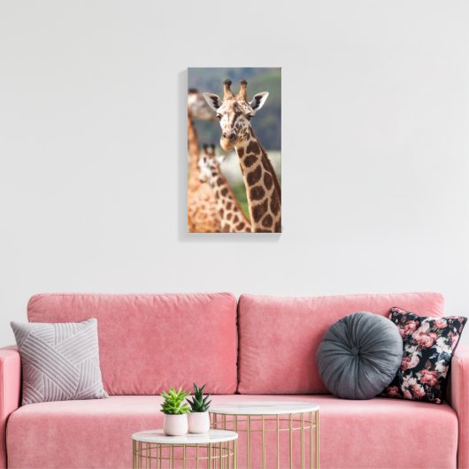 Safari Africa Giraffe Canvas Afdruk (Insitu (Woonkamer))
