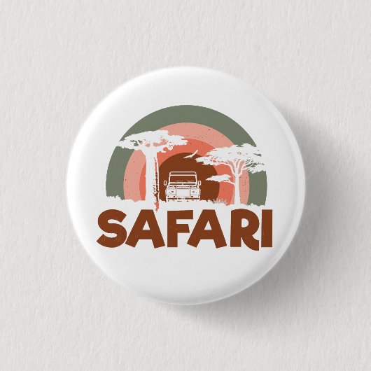 Safari Africa Thema Ronde Button 3,2 Cm (Voorkant)