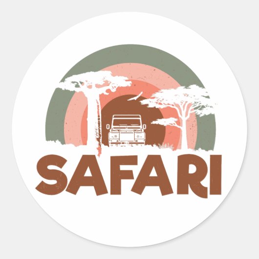 Safari Africa Thema Ronde Sticker (Voorkant)