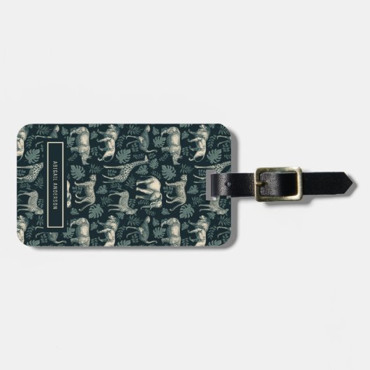  Safari African Animals Pattern Bagagelabel (Voorkant horizontaal)