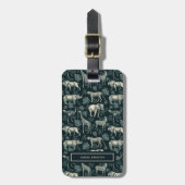  Safari African Animals Pattern Bagagelabel (Voorkant verticaal)
