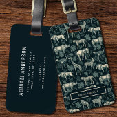  Safari African Animals Pattern Bagagelabel