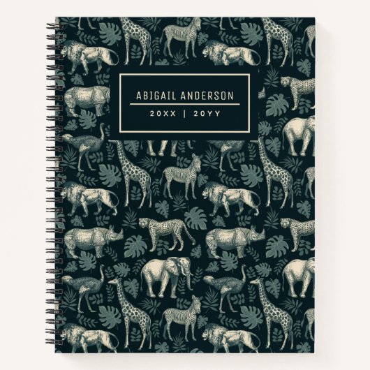  Safari African Animals Pattern Notitieboek (Voorkant)