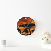 Safari African Baobab tree elephant silhouette Ronde Klok (Huis)