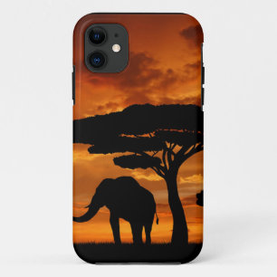 Safari African Baobab tree oliephant silhouette Case-Mate iPhone Case