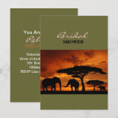 Safari African Baobab tree oliephant silhouette Kaart (Voorkant / Achterkant)