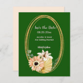 Safari African Flowers Save the Date Kaart (Voorkant / Achterkant)