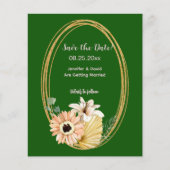 Safari African Flowers Save the Date Kaart (Voorkant)