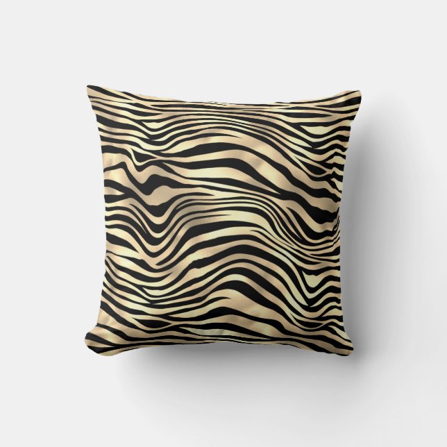 Safari African Gold Glam Animal Skin Sepia Kussen (Voorkant)