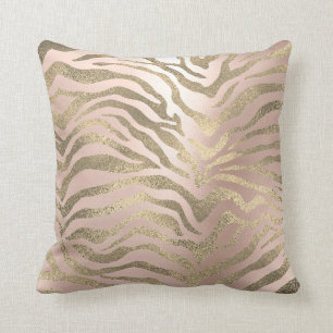 Safari African Sepia Roos Gold Zebra Animal Skin Kussen